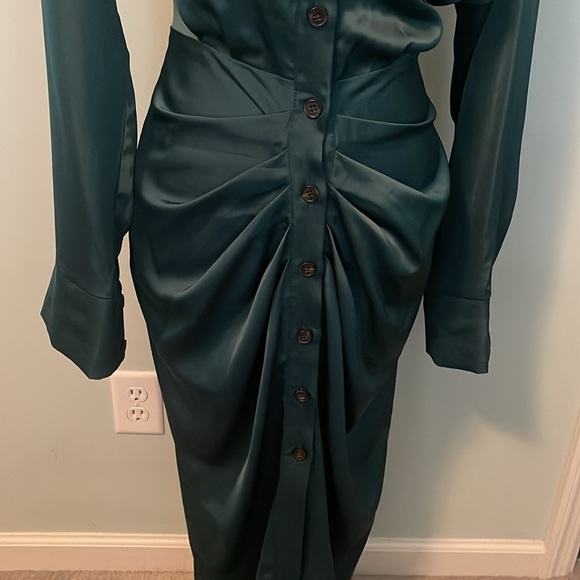 BTFBM Elegant Satiny Button-Up Dress sz M - Picture 8 of 10